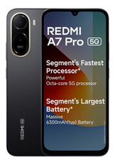 ريدمي A7 برو 5G، شاشة 6.9 بوصة بتردد 120 هرتز، 4 جيجابايت + 128 جيجابايت، بطارية 6300 ملّي أمبير/ساعة، كاميرا مزدوجة بالذكاء الاصطناعي بدقة 32 ميجابكسل