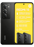 ريدمي 15 4G شاشة 6.9 بوصة 144 هرتز FHD+ 6 جيجابايت+128 جيجابايت 7000 ملّي أمبير/ساعة كاميرا ثلاثية بالذكاء الاصطناعي 50 ميجابكسل سناب دراجون 6s Gen 3