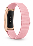 Smart Bracelet – Ultra-Light 23.8g Metal Body with Nylon Strap | 5–7 Days Battery | 1ATM Water Resistant | Steps, Sleep & Call Alerts | iOS & Android-pink