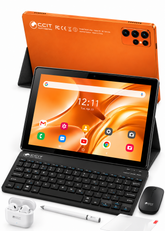 جهاز CCIT Tab 26 Ultra، ذاكرة 16 جيجابايت + 1 تيرابايت، شاشة 10.1 بوصة IPS LCD، بطارية 10000 مللي أمبير - برتقالي