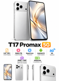 هاتف CCIT T17 برو ماكس 5G، شاشة 6.8 بوصة HD+ بتقنية In-Cell، أندرويد 15، ذاكرة 16 جيجابايت + 1 تيرابايت، بطارية 6000 مللي أمبير - أبيض