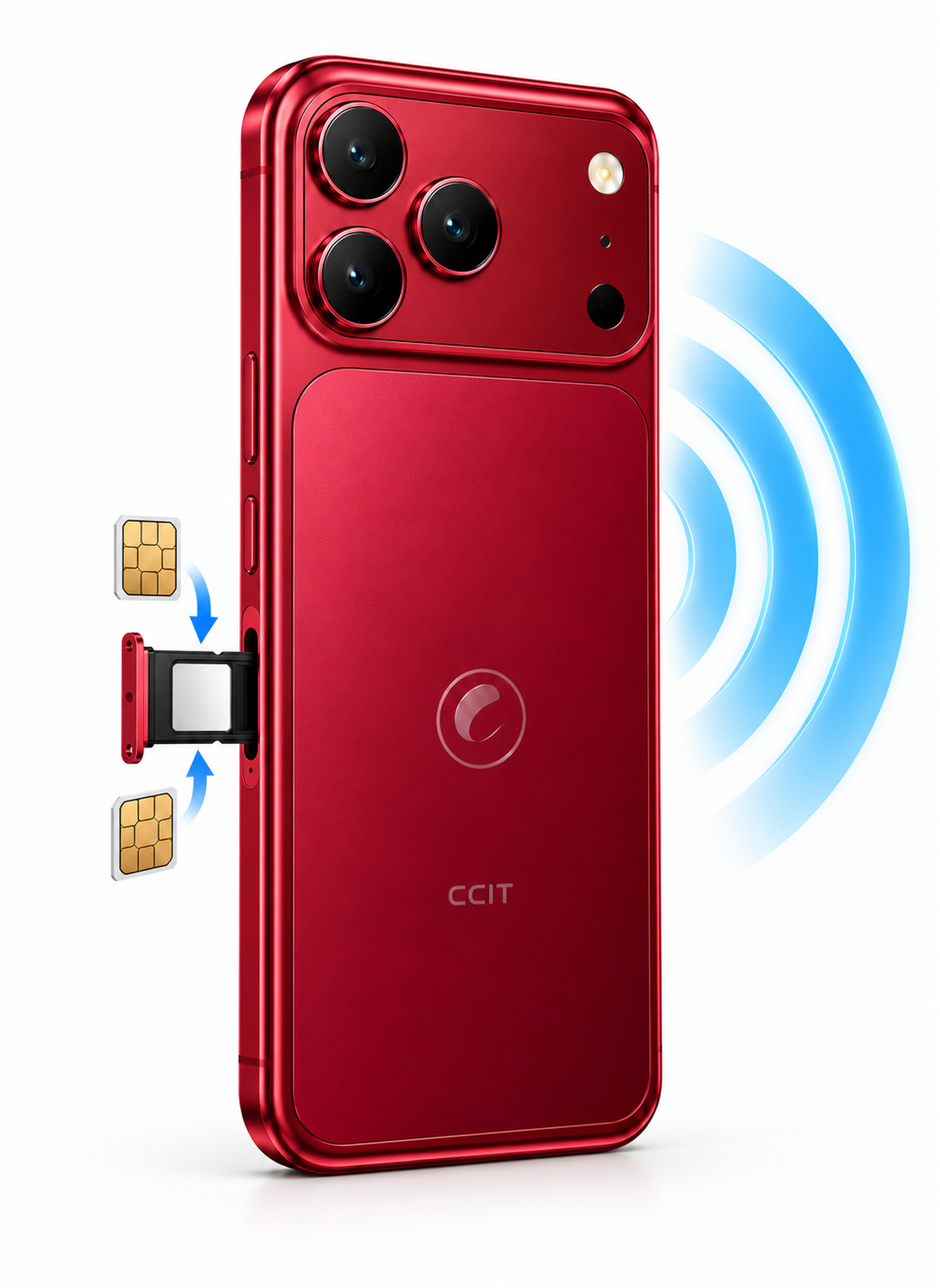 CCIT T18 Pro Max 5G 6.8 بوصة 16 جيجابايت + 1 تيرابايت - أحمر بوردو