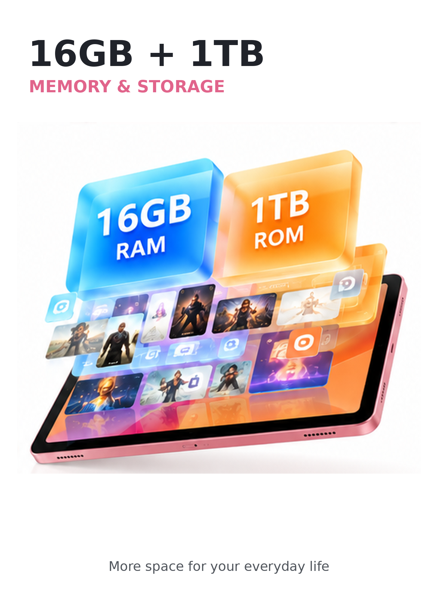 CCIT Tab 17 Plus 11-inch In-Cell IPS LCD Android 15 16GB+1TB 12000mAh 13MP+28MP - Pink