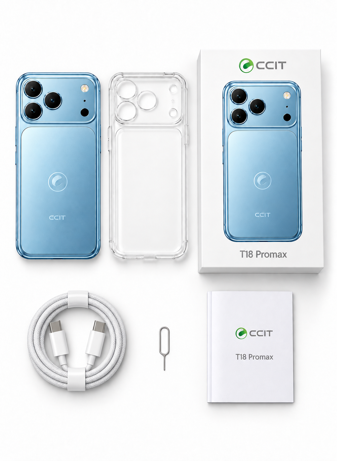 CCIT T18 Pro Max Smartphone 5G 6.8-inch 16GB+1TB - Blue