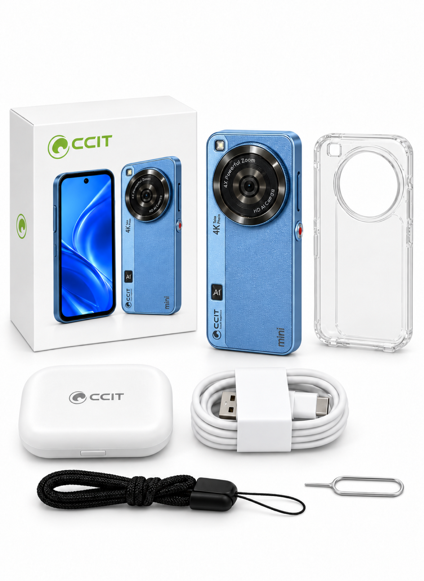 CCIT S26 Mini 4.0-inch HD Android 16 8GB+512GB 20MP Camera 3000mAh - Blue - image 7