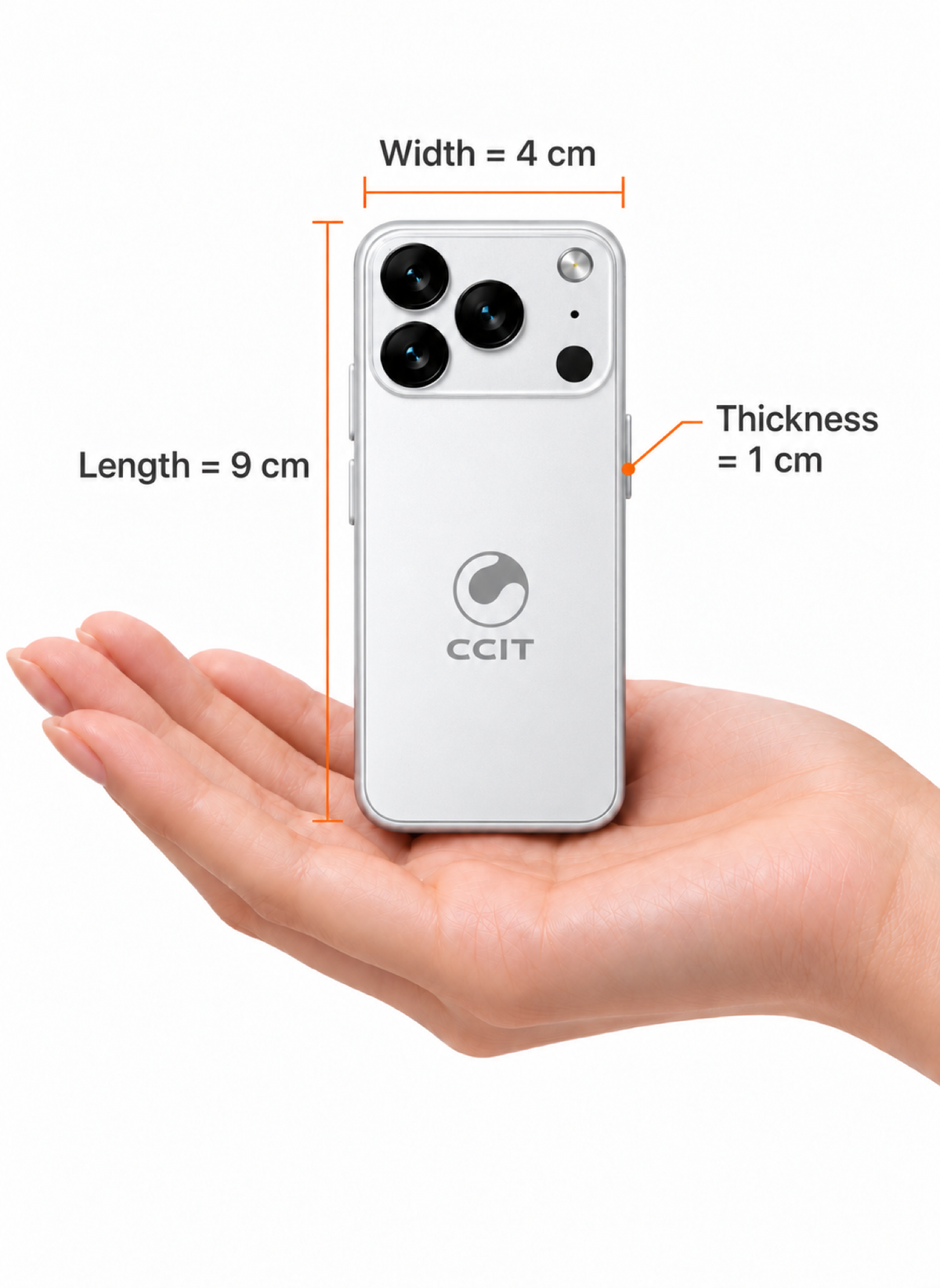 CCIT 17 ميني 5G، شاشة 4.0 بوصة HD، نظام أندرويد 15، ذاكرة 8 جيجابايت + 512 جيجابايت، بطارية 3000 مللي أمبير - أبيض