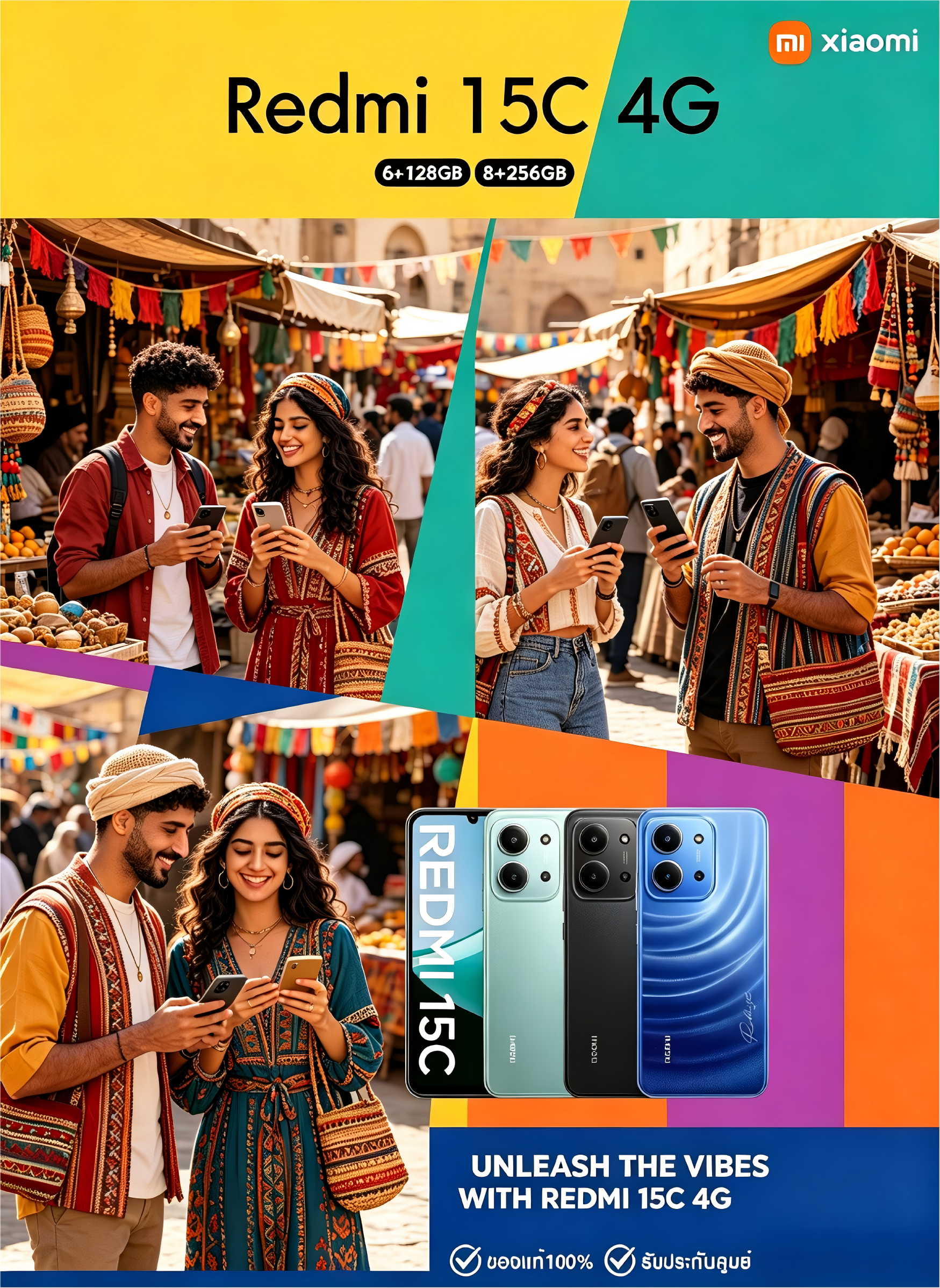 Redmi 15C 4G Unlocked Smartphone 8GB+256GB, 6.9" 120Hz TÜV Eye-Care Display, 6000mAh Large Battery, 50MP Rear Camera