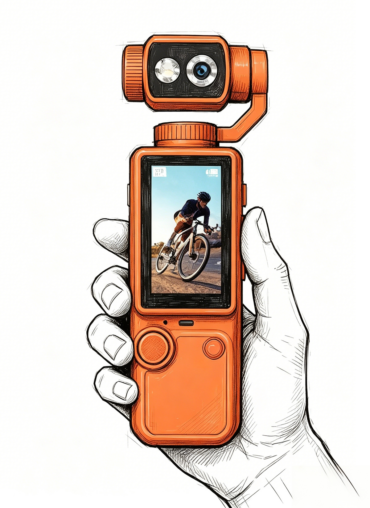 Kalobee Pocket3 Pro 4K Handheld Pocket Camera with 180° Rotating AF Lens, 1.9" Screen, 32GB Card, Tripod, 2000mAh Battery