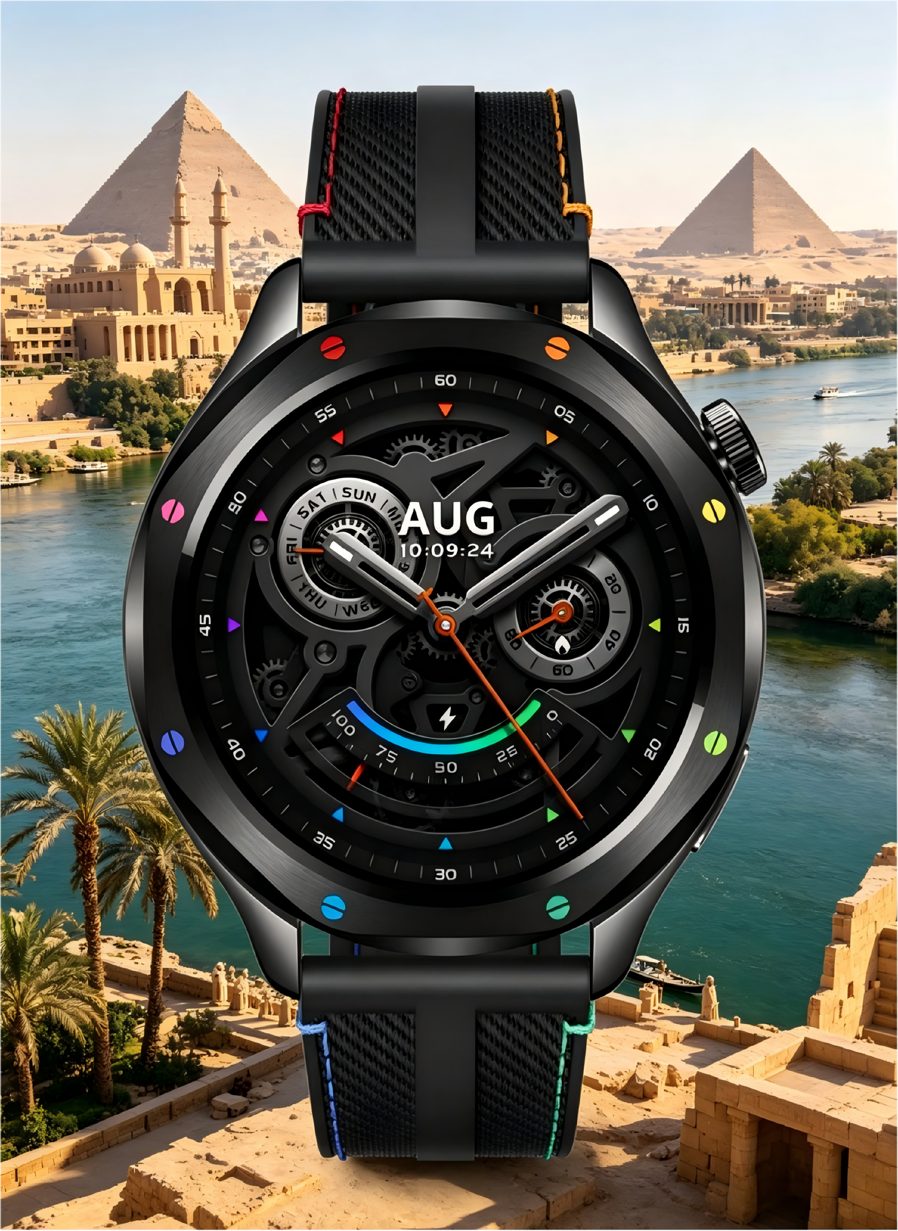 Xiaomi Watch S4 Rainbow Men's Round Smart Watch, High Precision Health Sensor, 24/7 Heart Rate & Sleep Monitor, Multi-Sport Modes Nylon Strap Fitness Smartwatch