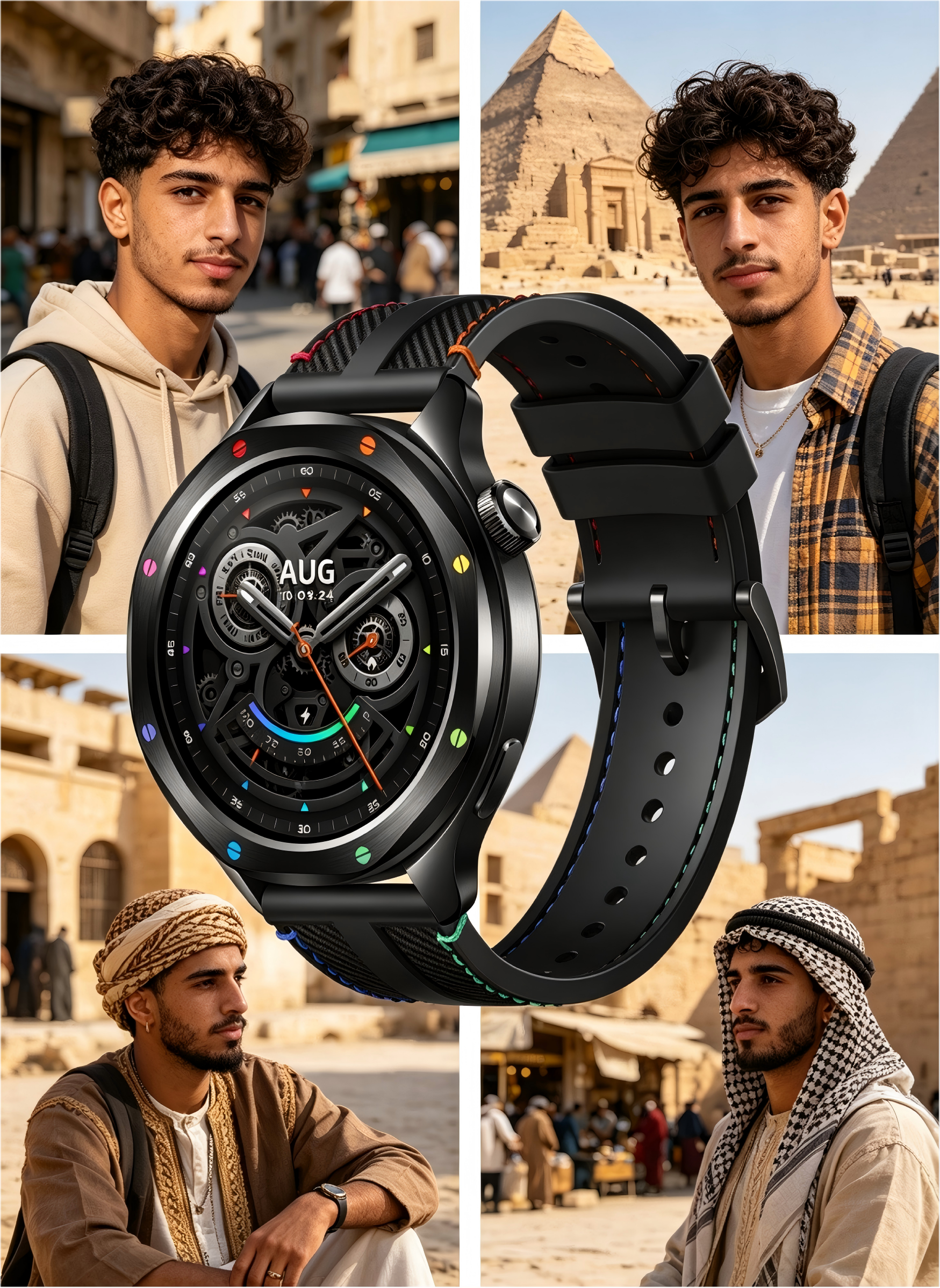Xiaomi Watch S4 Rainbow Men's Round Smart Watch, High Precision Health Sensor, 24/7 Heart Rate & Sleep Monitor, Multi-Sport Modes Nylon Strap Fitness Smartwatch