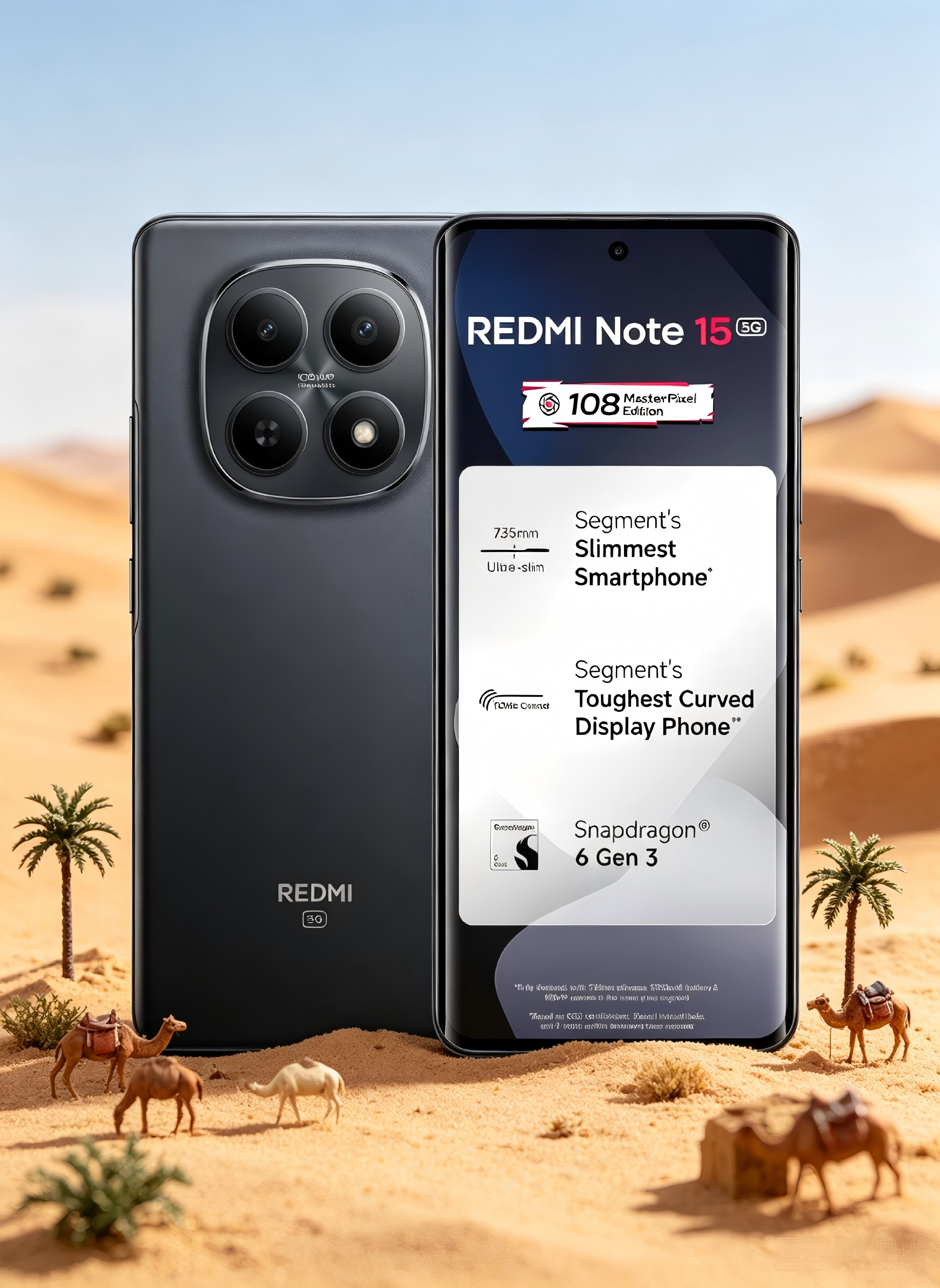 REDMI Note 15 5G 8GB+256GB Black | 6.77" 120Hz AMOLED Screen, 108MP Camera, 5520mAh Battery