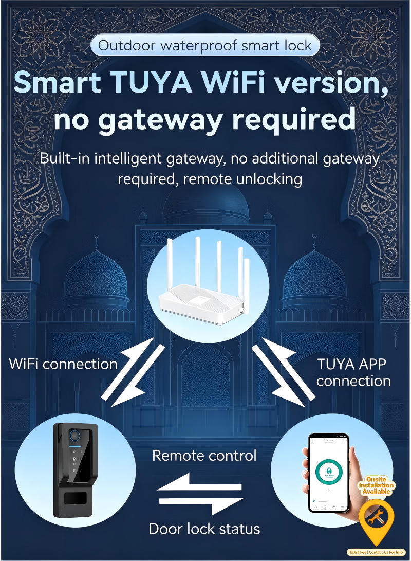 B1 Outdoor waterproof smart lock Easy to install without wiring, and automatically locks upon entry and exit The safety anti-theft Hall sensor technology automatically locks when the door is closed