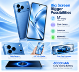 CCIT T17 Pro Max 5G شاشة HD+ مقاس 6.8 بوصة بتقنية In-Cell، نظام أندرويد 15، 16 جيجابايت + 1 تيرابايت، 6000 ملّي أمبير/ساعة - أزرق