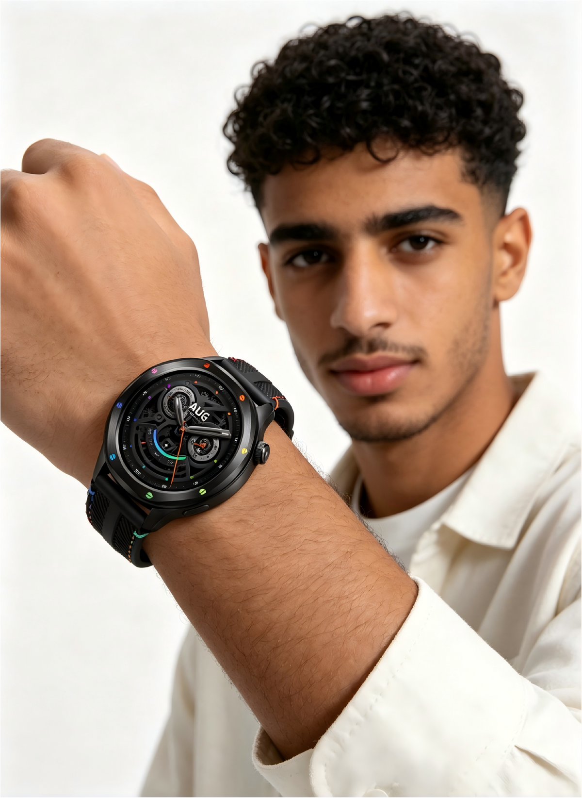 Xiaomi Watch S4 Rainbow Men's Round Smart Watch, High Precision Health Sensor, 24/7 Heart Rate & Sleep Monitor, Multi-Sport Modes Nylon Strap Fitness Smartwatch