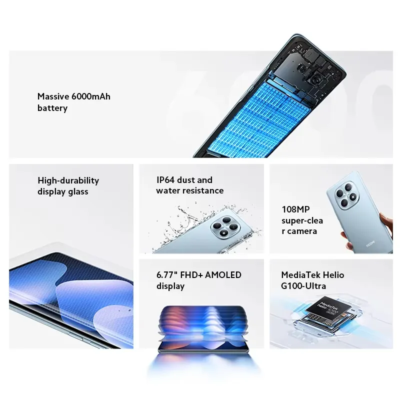REDMI Note 15 5G 8GB+256GB Black | 6.77" 120Hz AMOLED Screen, 108MP Camera, 5520mAh Battery