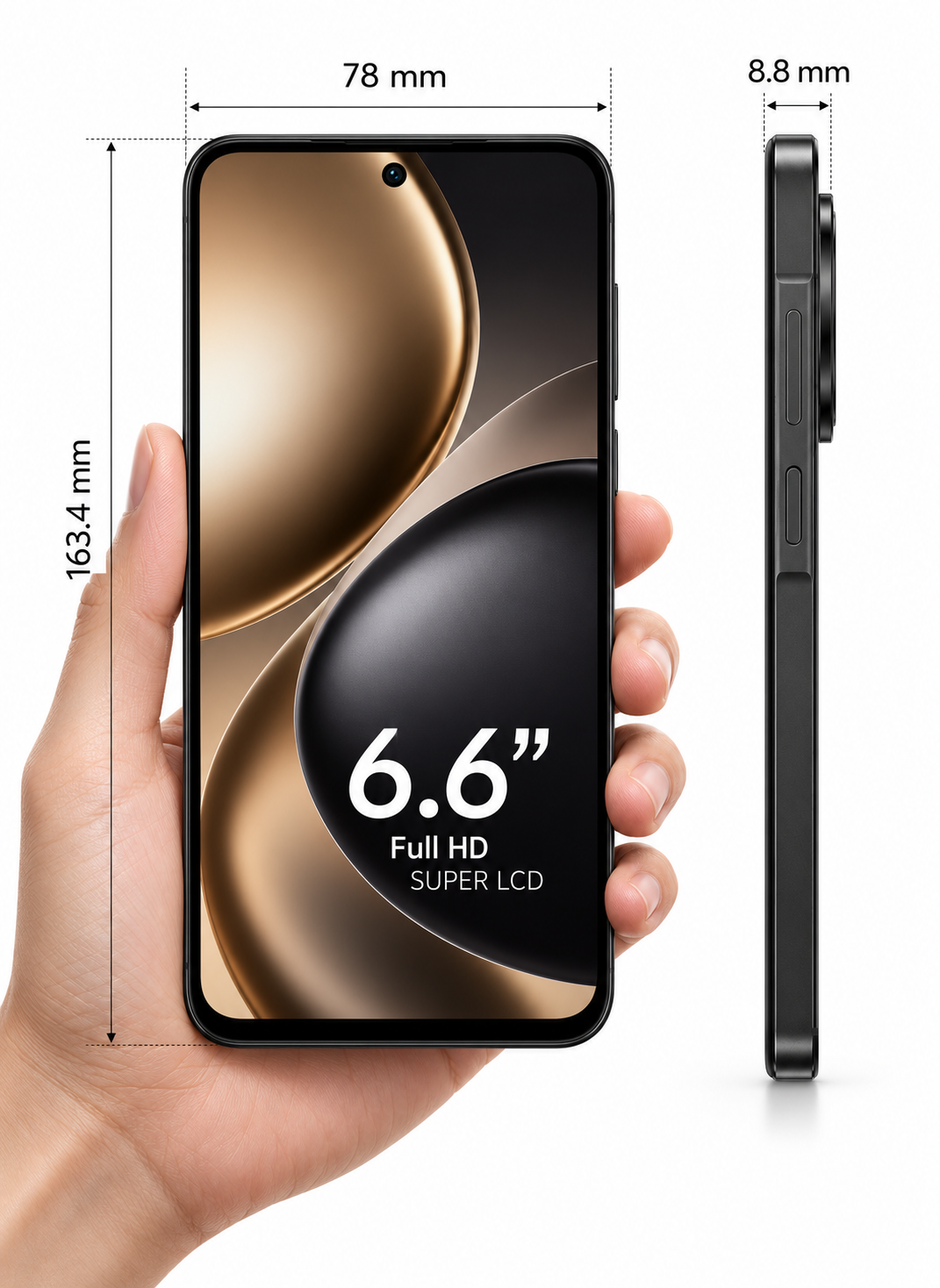 CCIT Find X9 Smartphone 5G 6.6-inch Full HD Android 16 8GB+512GB 20MP AI Camera 6000mAh - Black