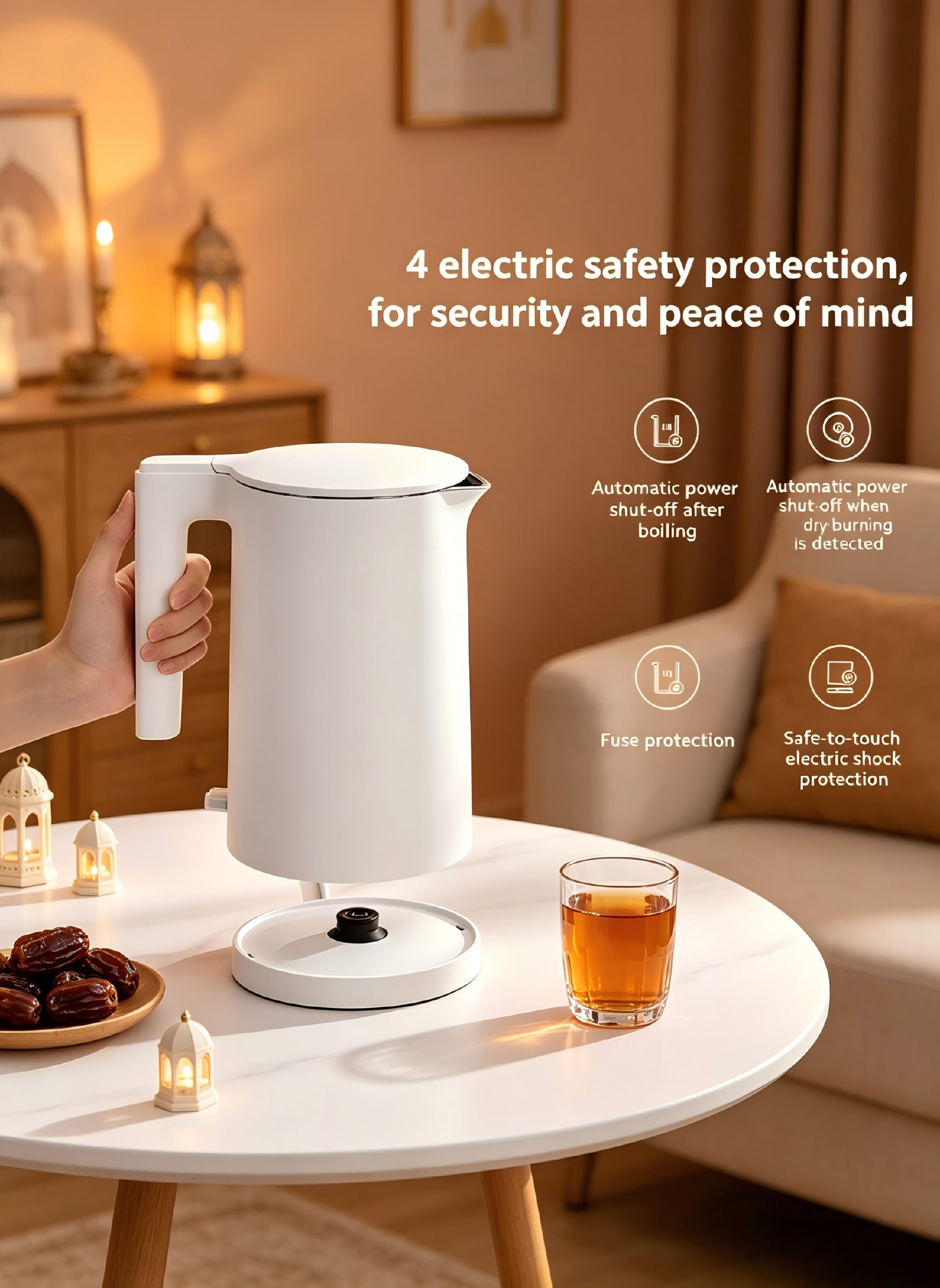 Xiaomi Electric Kettle 2, 1.7L Large Capacity Double-Layer Anti-Scald Fast Boiling Water Kettle