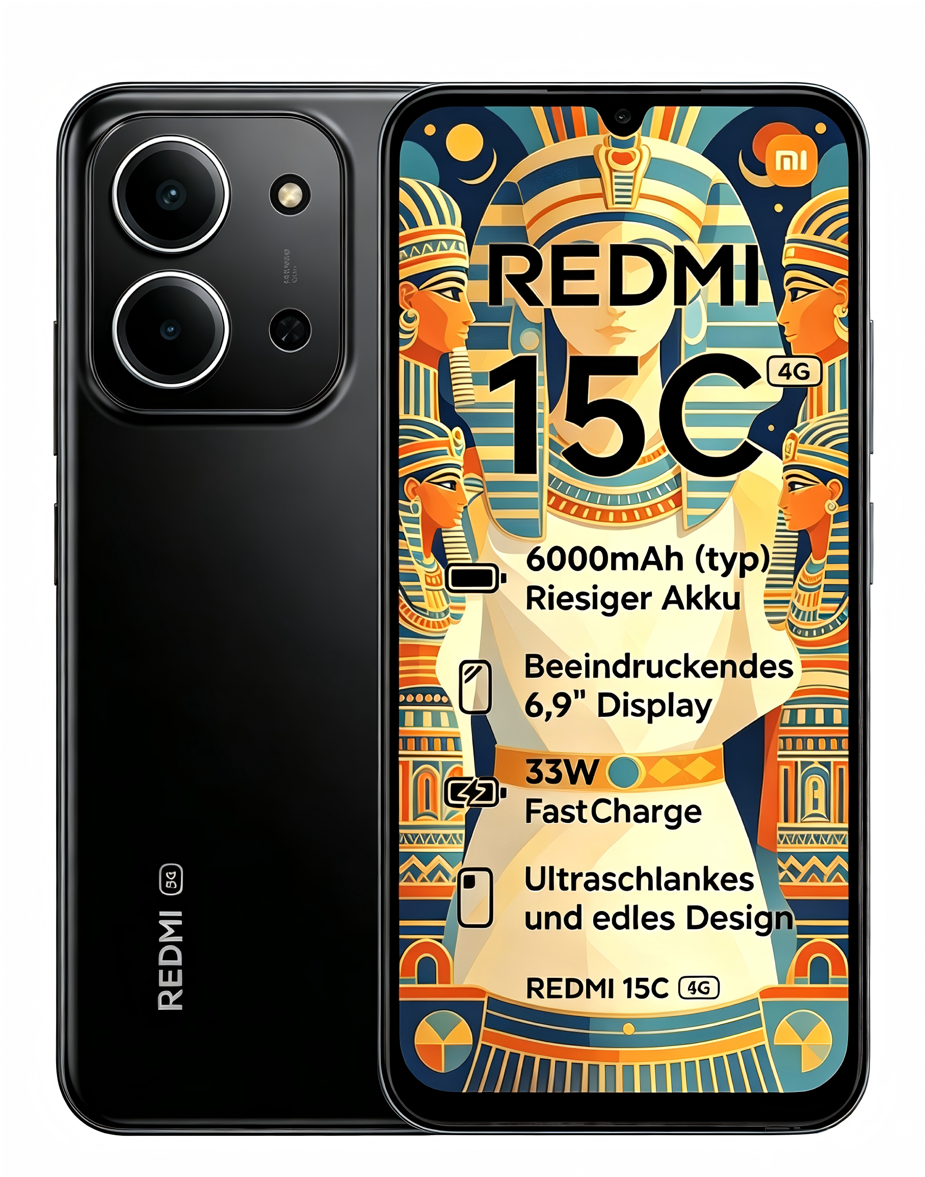Redmi 15C 4G Unlocked Smartphone 8GB+256GB, 6.9" 120Hz TÜV Eye-Care Display, 6000mAh Large Battery, 50MP Rear Camera