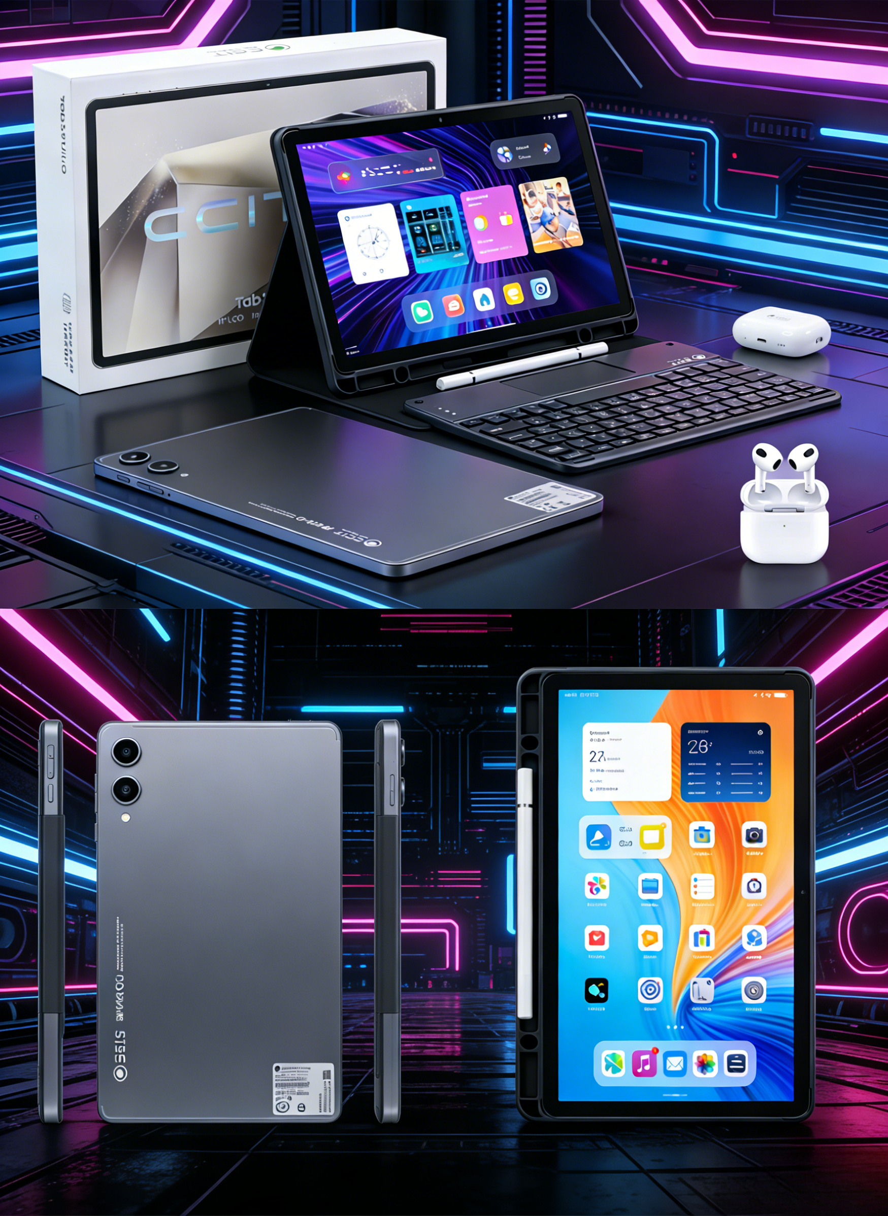 CCIT Tablet TabS9 Ultra 10.1”Screen RAM:16GB ROM:1TB OS: Android 15.0 WI-FI BT GPS High capacity:10000mAh Camera:Front5MP &nbsp;Rear13MP