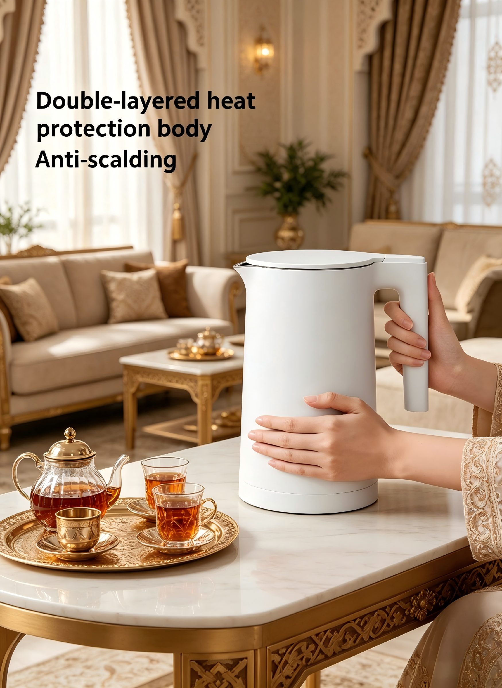 Xiaomi Electric Kettle 2, 1.7L Large Capacity Double-Layer Anti-Scald Fast Boiling Water Kettle