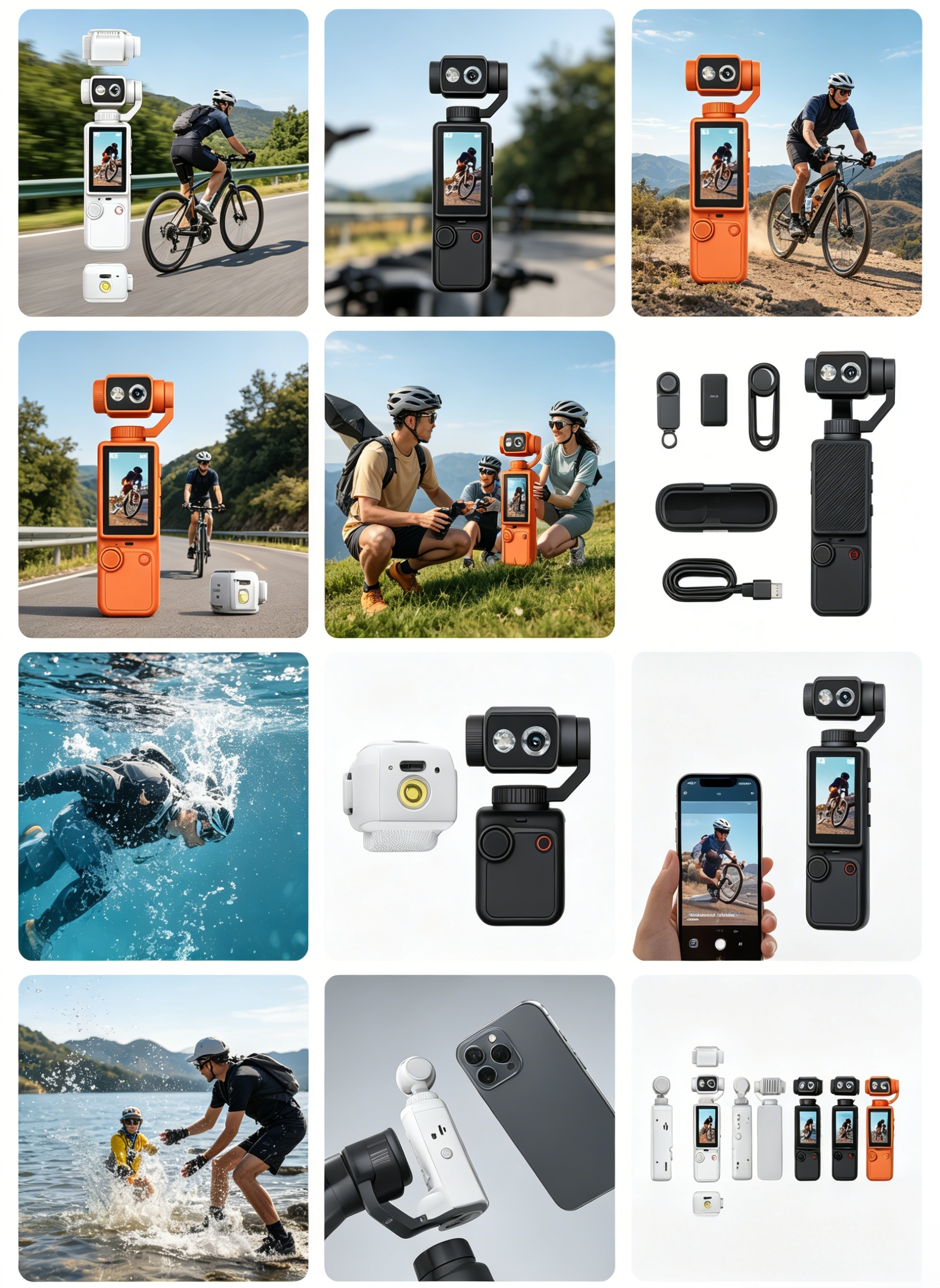 Kalobee Pocket3 Pro 4K Handheld Pocket Camera with 180° Rotating AF Lens, 1.9" Screen, 32GB Card, Tripod, 2000mAh Battery