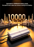 باور بانك شاومي 165 واط ماكس بسعة 10000 ملّي أمبير/ساعة مع كابل مدمج ومنفذ مزدوج للشحن السريع لأجهزة الكمبيوتر المحمولة والهواتف والأجهزة اللوحية