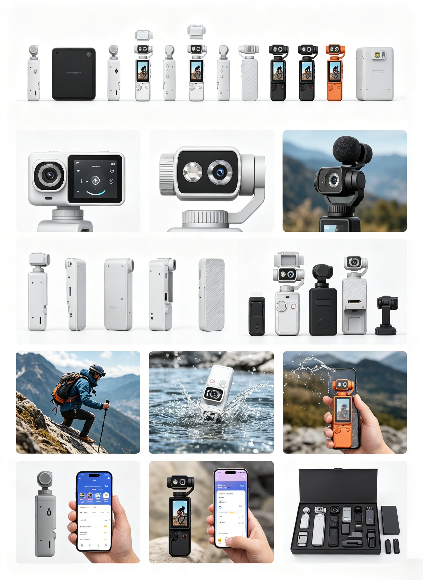 Kalobee Pocket3 Pro 4K Handheld Pocket Camera with 180° Rotating AF Lens, 1.9" Screen, 32GB Card, Tripod, 2000mAh Battery