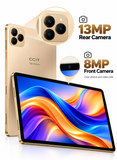جهاز تابلت CCIT Tab 16 Pro+ بشاشة 10.1 بوصة من نوع In-Cell LCD، نظام أندرويد 15، ذاكرة 16 جيجابايت + 1 تيرابايت، بطارية 10000 مللي أمبير، كاميرا 8 ميجابكسل + 13 ميجابكسل - لون ذهبي