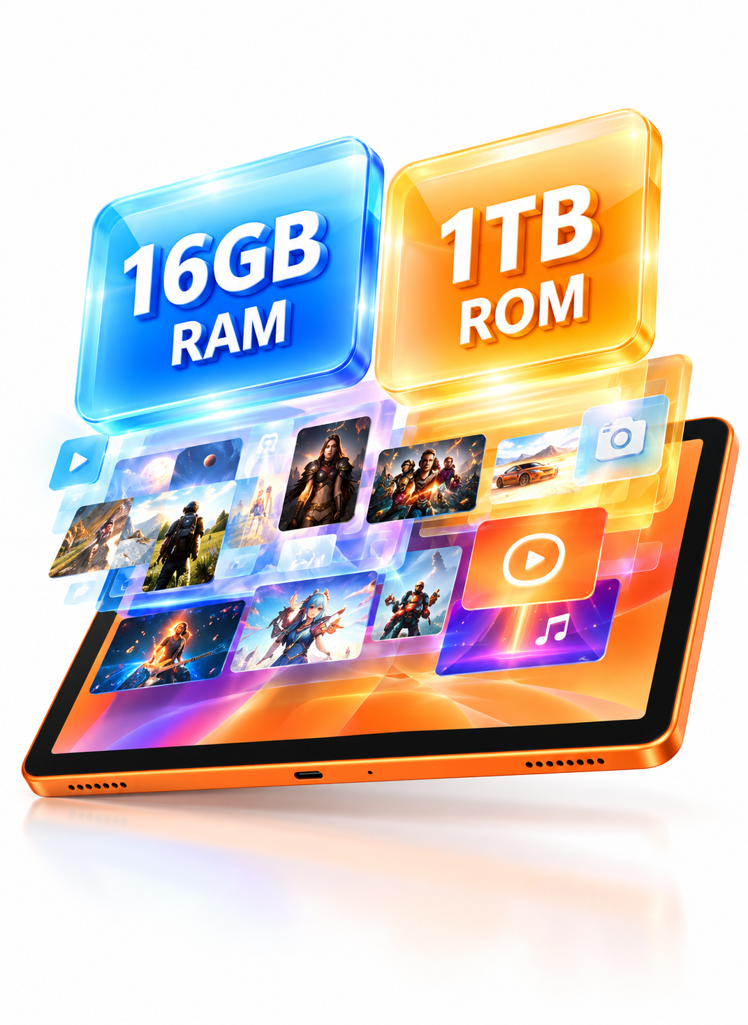 CCIT Tab 17 Plus 11-inch In-Cell IPS LCD Android 15 16GB+1TB 12000mAh 13MP+28MP - Orange