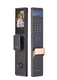 H01 Face Recognition Smart Lock Indoor Display Screen One-Click Lock/Unlock Doorbell Frosted Gold