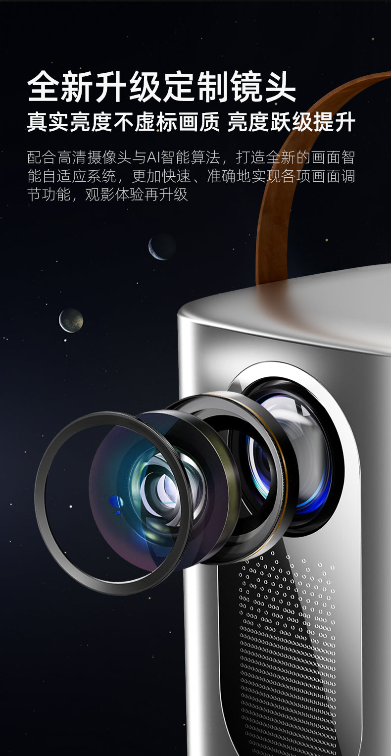 Kalobee Cross-Border HY6Smart Home Theater Projector 4K WIFI for Electric Focus Android 14 New Screen