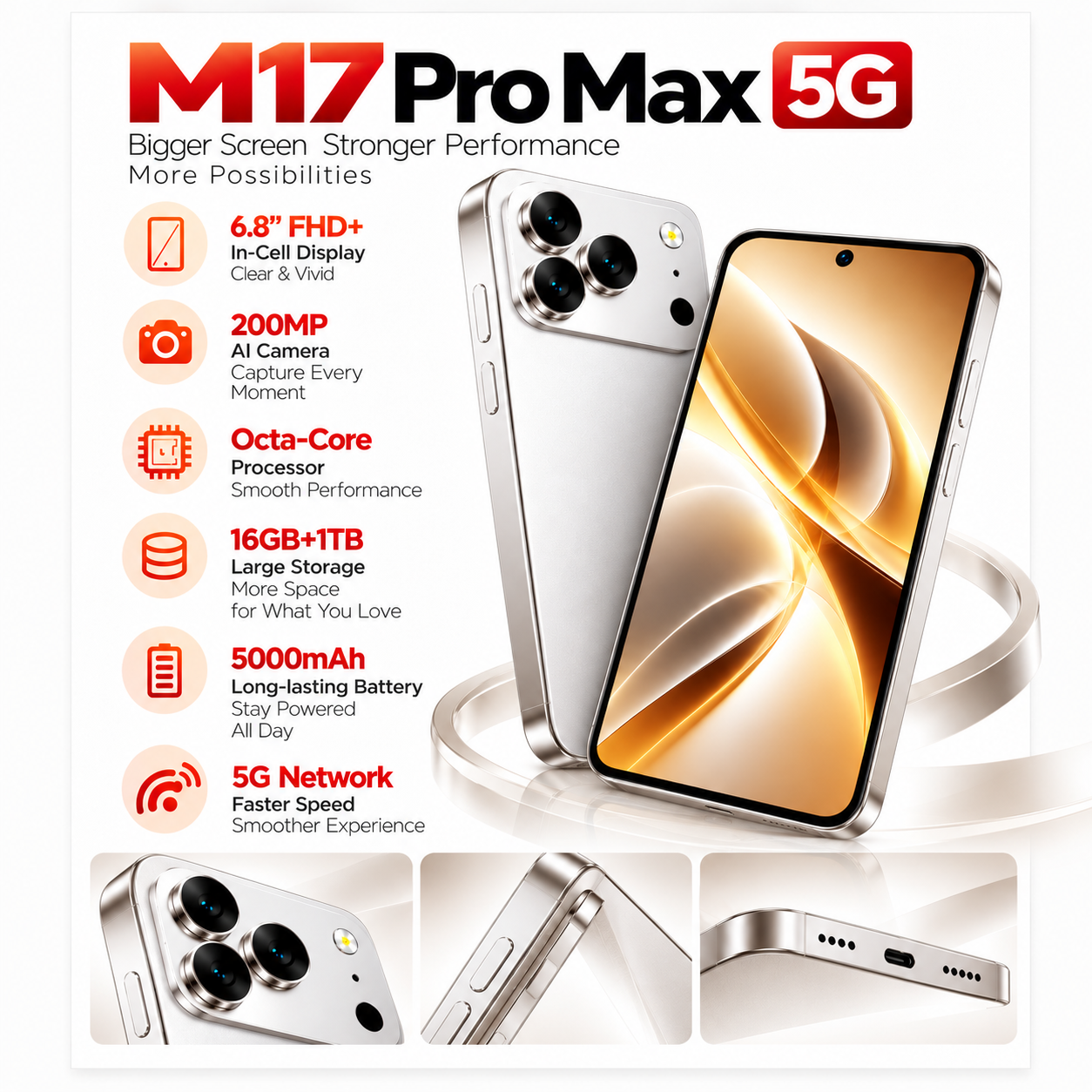 CCIT M17 Pro Max 7.2-inch Full HD Super LCD Android 15 AI Camera - White