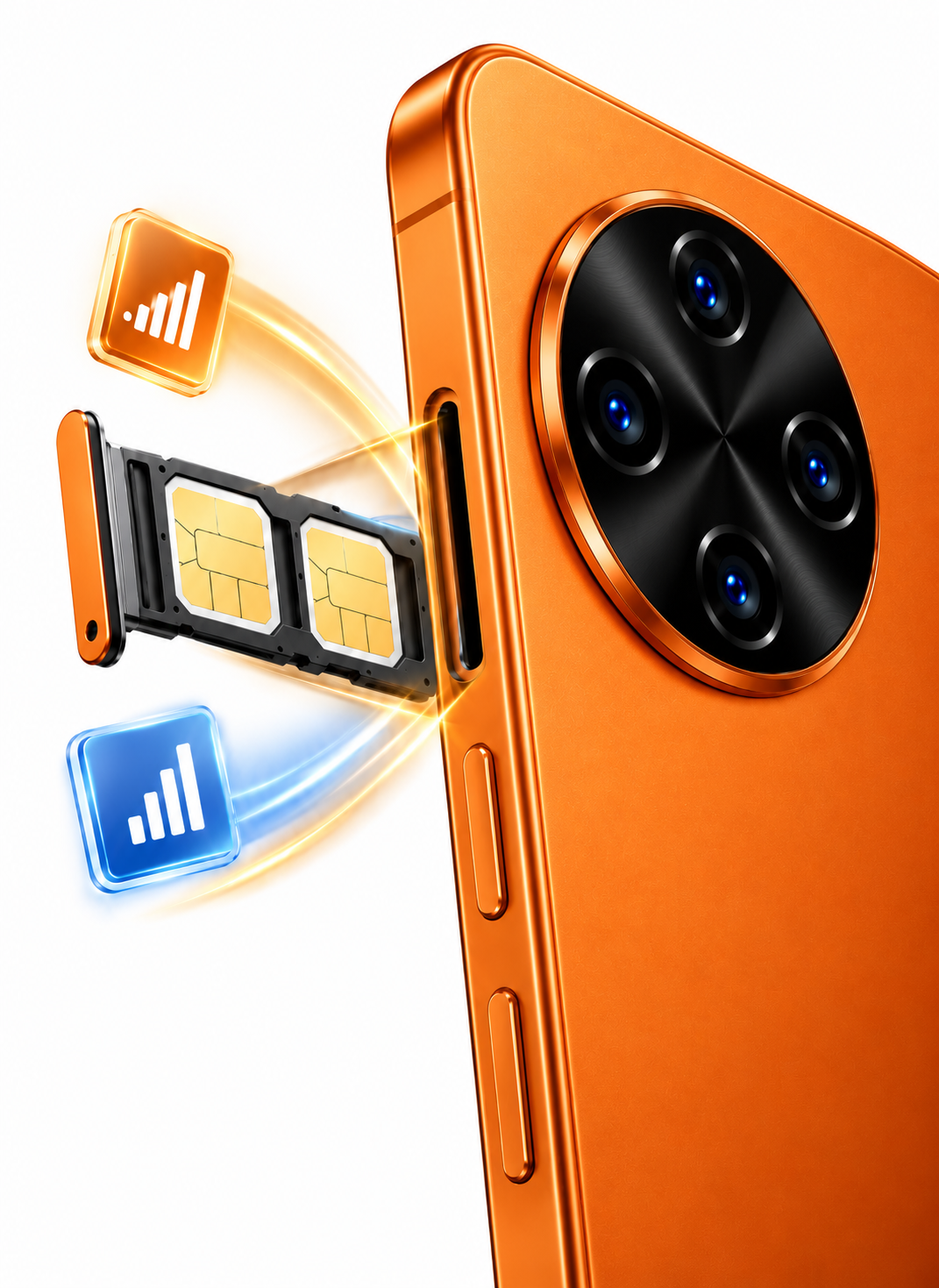CCIT Find X9 بشاشة 6.6 بوصة Full HD، نظام Android 16، ذاكرة 8 جيجابايت + 512 جيجابايت، كاميرا ذكاء اصطناعي بدقة 20 ميجابكسل، بطارية 6000 مللي أمبير - برتقالي