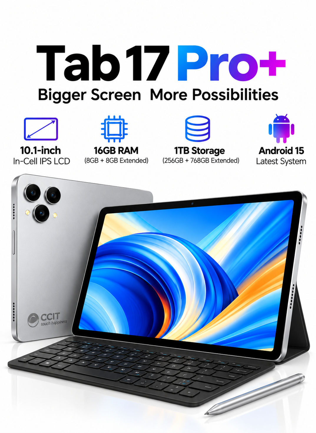 CCIT Tab 17 Pro+ 10.1-inch In-Cell IPS LCD 16GB+1TB - Silver