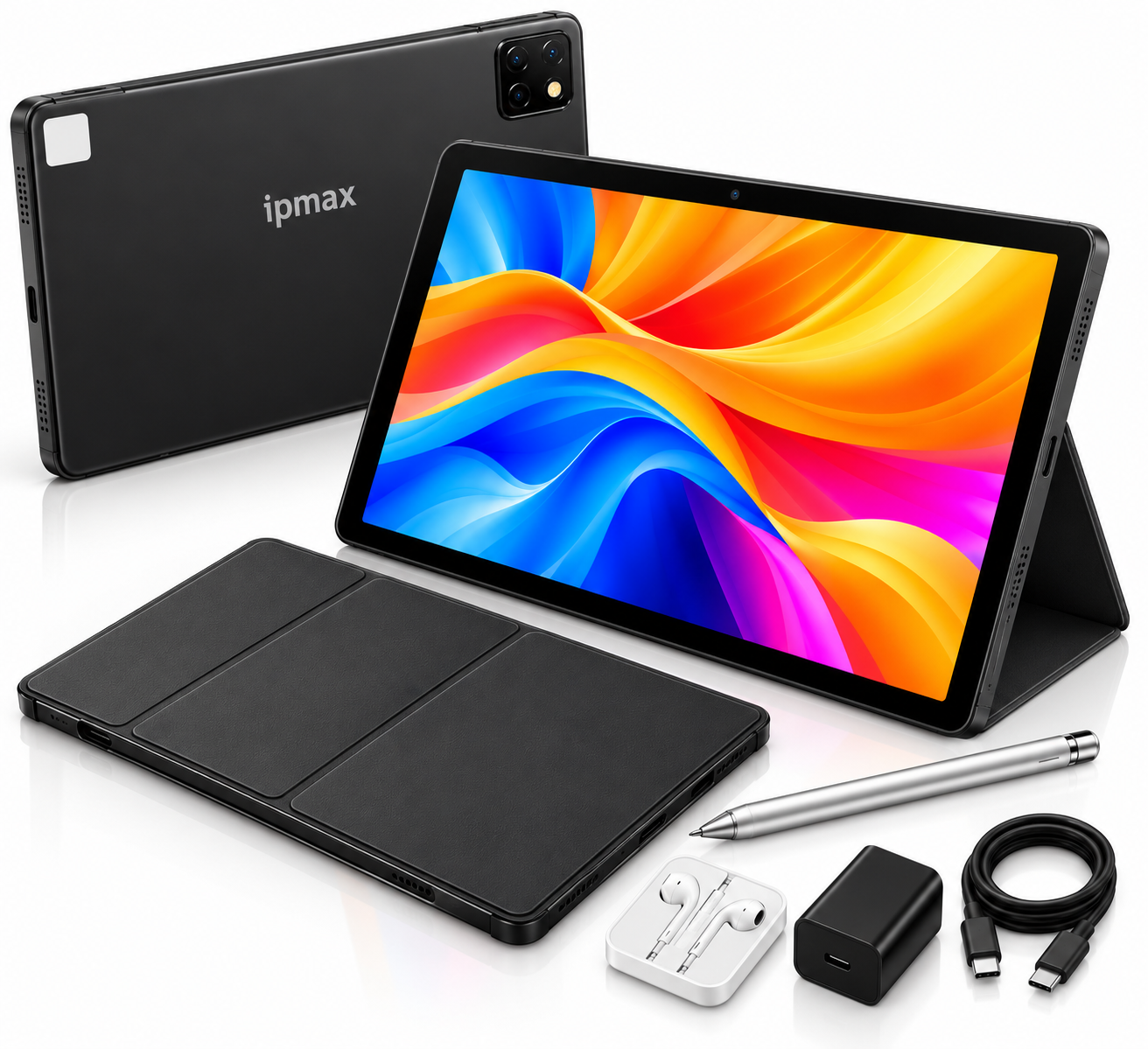 IPMAX MEGA شاشة LCD In-Cell مقاس 11 بوصة بنظام Android 15، سعة 8GB+256GB - أسود